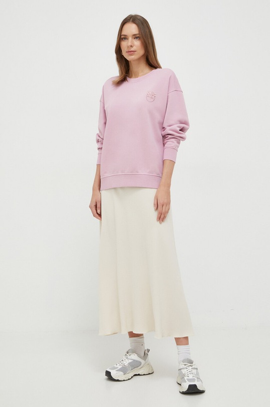 Pinko bluza bawełniana 101831.A1N7 różowy SS24