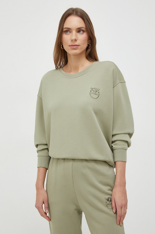 Pinko bluza bawełniana aplikacja zielony 101831.A1N7