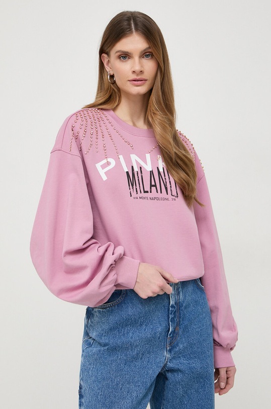 Pinko bluza bawełniana aplikacja różowy 102827.A1LU
