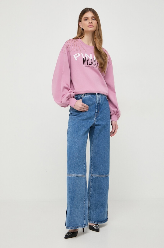 Pinko bluza bawełniana 102827.A1LU różowy SS24