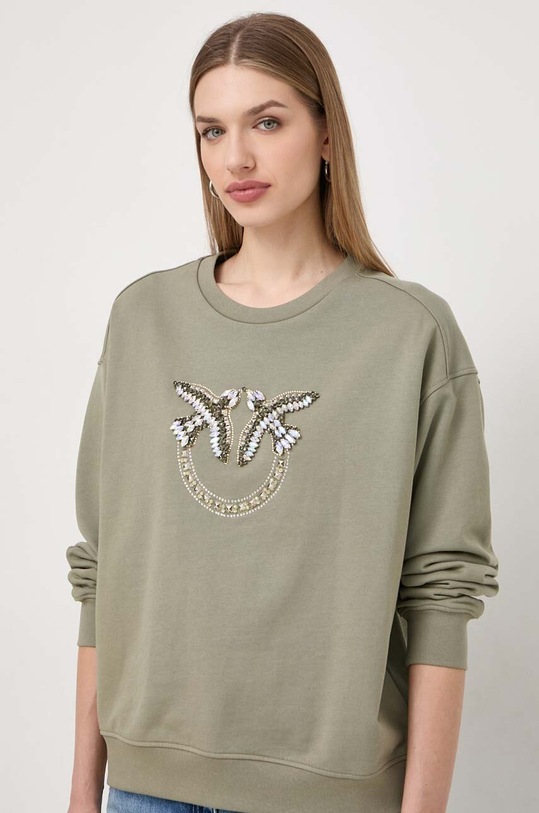 Pinko bluza bawełniana aplikacja zielony 100534.A1R8