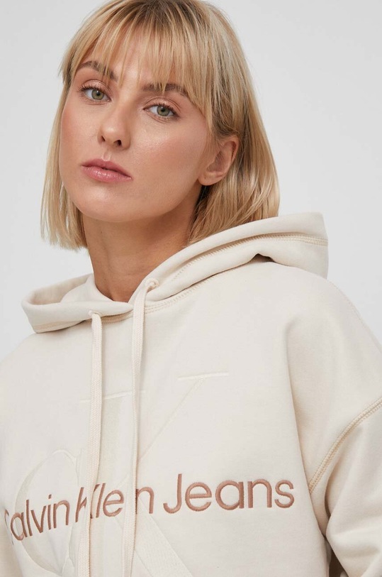 Bavlněná mikina Calvin Klein Jeans J20J222540 béžová