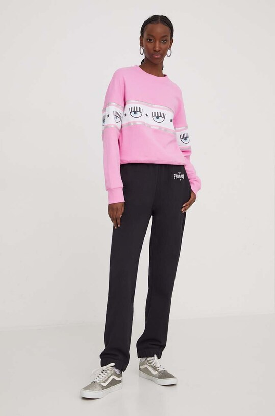 Chiara Ferragni bluza bawełniana LOGOMANIA 76CBIL01 różowy SS24