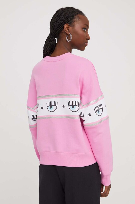 Odzież Chiara Ferragni bluza bawełniana LOGOMANIA 76CBIL01 różowy
