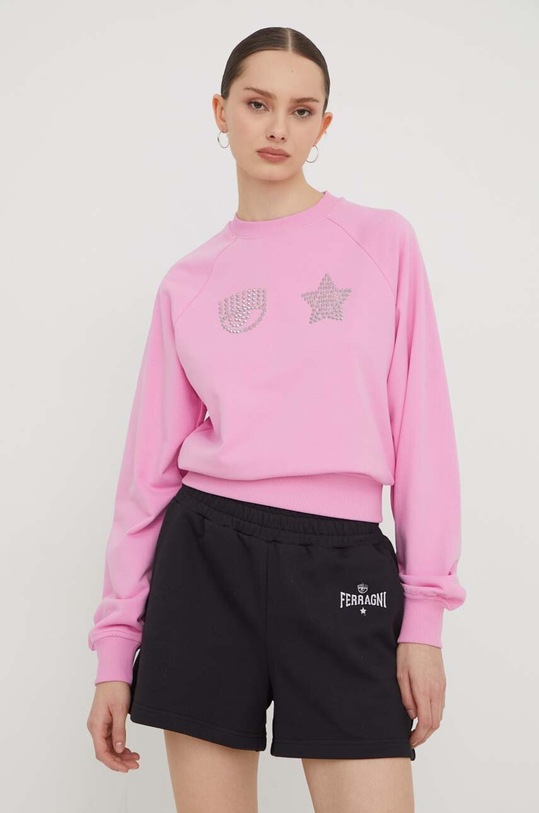Chiara Ferragni bluza EYE STAR aplikacja różowy 76CBIG02
