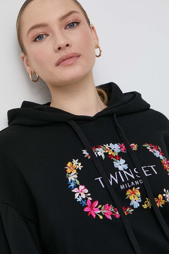 Bavlněná mikina Twinset černá 241TP2670