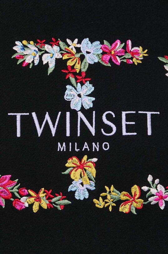 Bavlněná mikina Twinset 241TP2670 černá