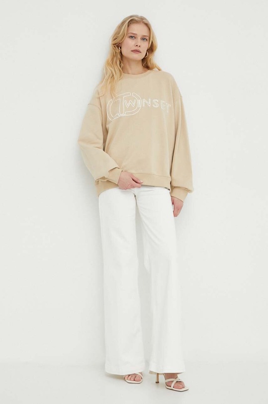 Twinset bluza bawełniana 241TP2490 beżowy SS24