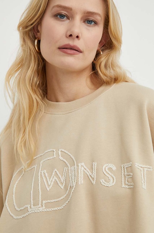 Twinset bluza bawełniana beżowy 241TP2490