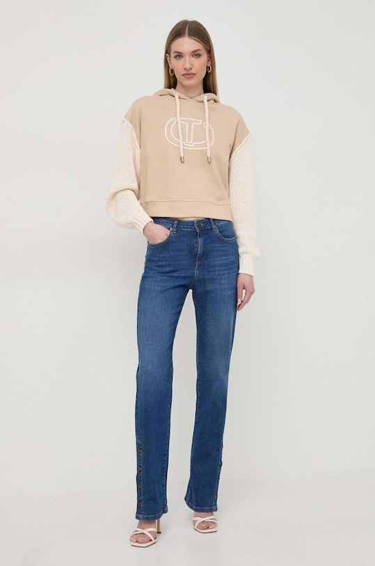 Twinset bluza bawełniana 241TP3434 beżowy SS24