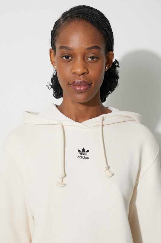 adidas Originals hanorac de bumbac Essentials Regular Hoodie IA6426 bej