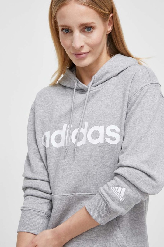 Bavlněná mikina adidas šedá IC6884
