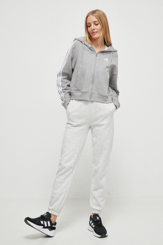 adidas bluza bawełniana IK8386 szary SS24