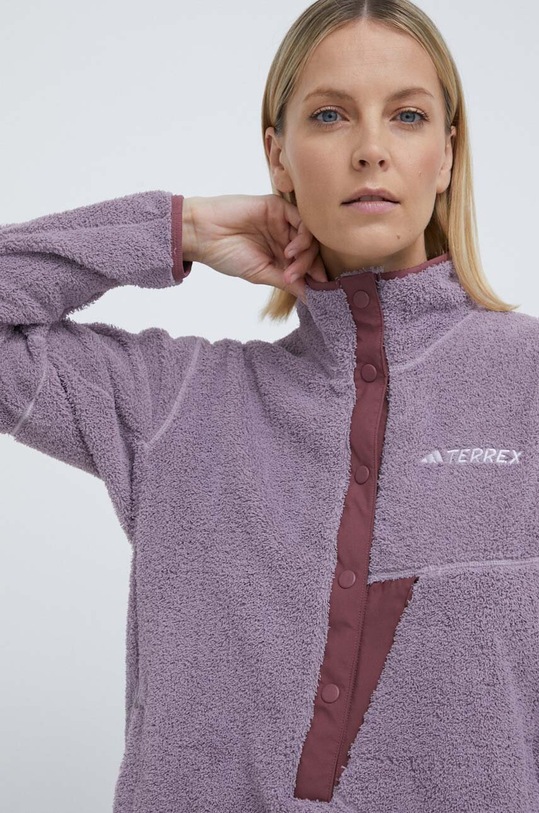 Sportovní mikina adidas TERREX Xploric bez kapuce fialová IN0015