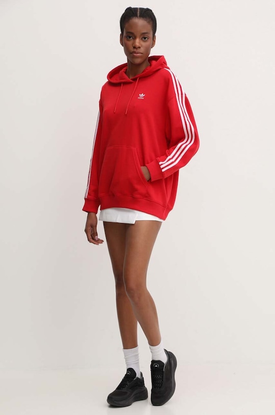 adidas Originals bluza 3-Stripes Hoodie OS IN8397 czerwony SS24