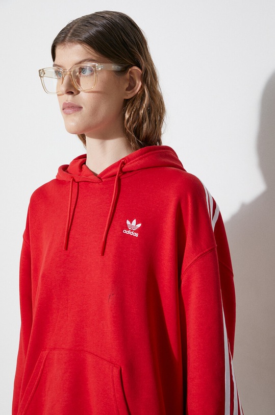 adidas Originals bluza 3-Stripes Hoodie OS IN8397 czerwony