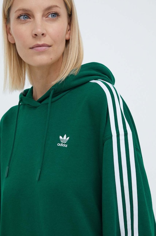 adidas Originals bluza 3-Stripes Hoodie OS zielony IN8400