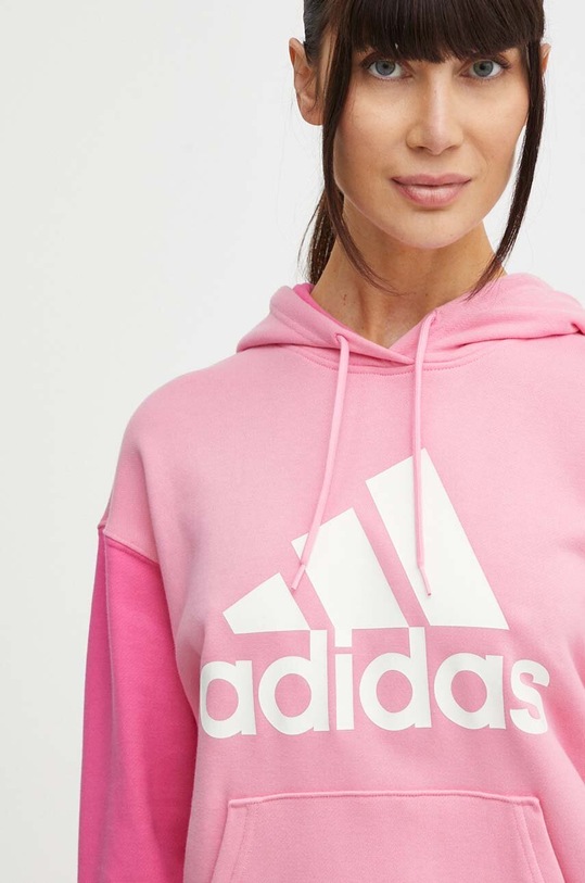 Bavlněná mikina adidas růžová IR5450