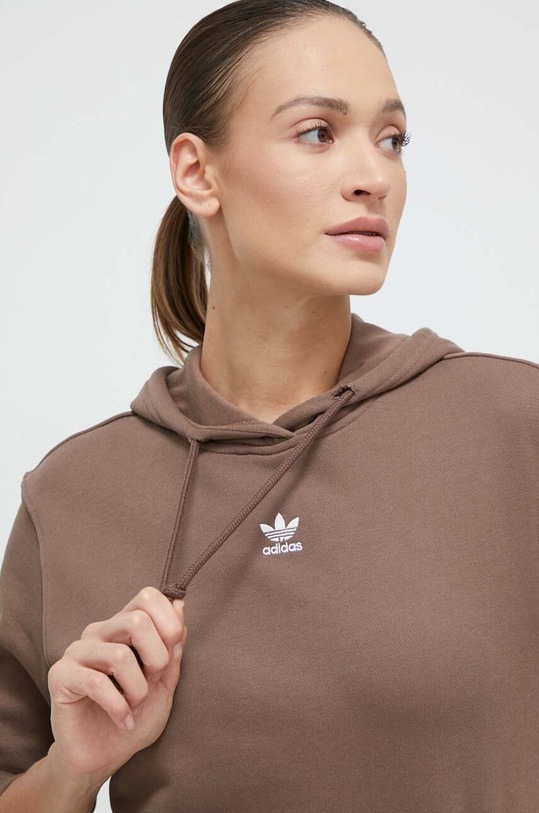 adidas Originals hanorac de bumbac maro IR5936