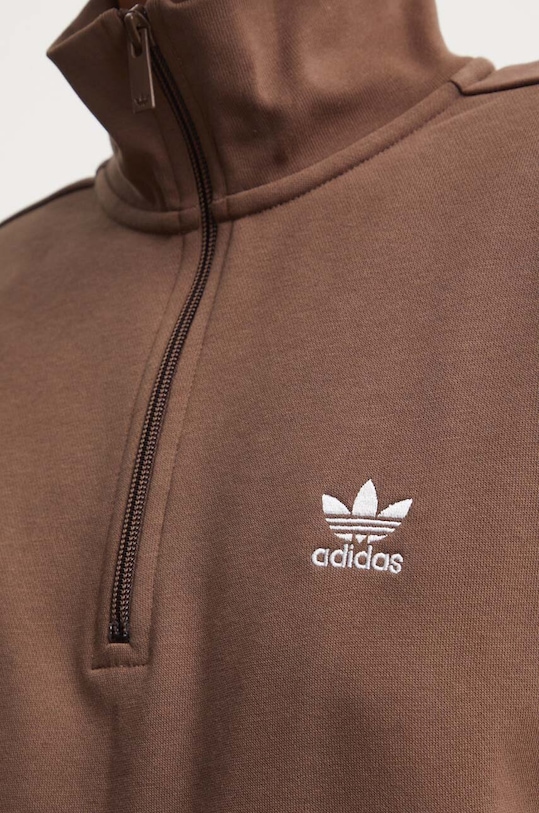 adidas Originals felső Essentials Halfzip Sweatshirt IR5938 barna