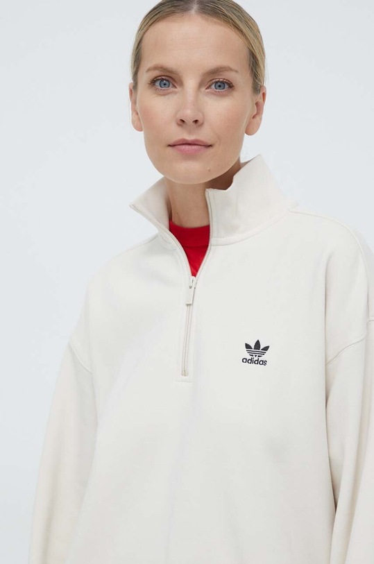 adidas Originals bluza Essentials Halfzip Sweatshirt beżowy IR5940