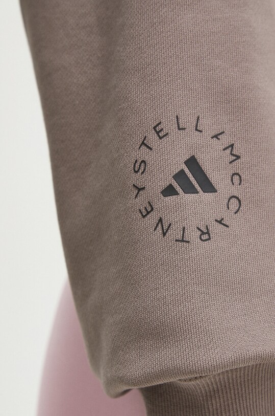 Pamučna dukserica adidas by Stella McCartney IT8278 smeđa