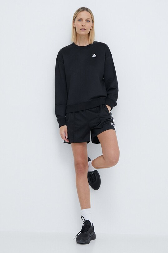 adidas Originals bluză Trefoil Crew IU2410 negru SS24