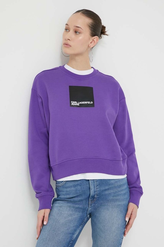 Μπλούζα Karl Lagerfeld Jeans στάμπα μωβ 240J1807