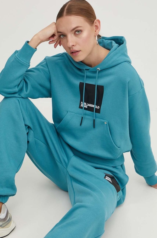 Mikina Karl Lagerfeld Jeans 240J1808 tyrkysová SS24