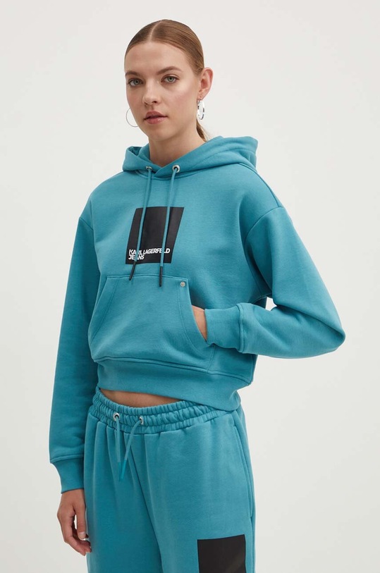Mikina Karl Lagerfeld Jeans tyrkysová 240J1808