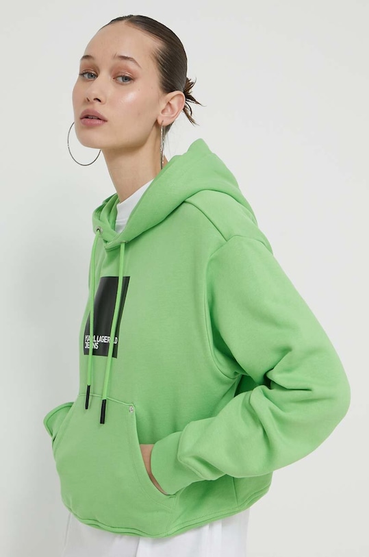 Karl Lagerfeld Jeans bluza z kapturem zielony 240J1808