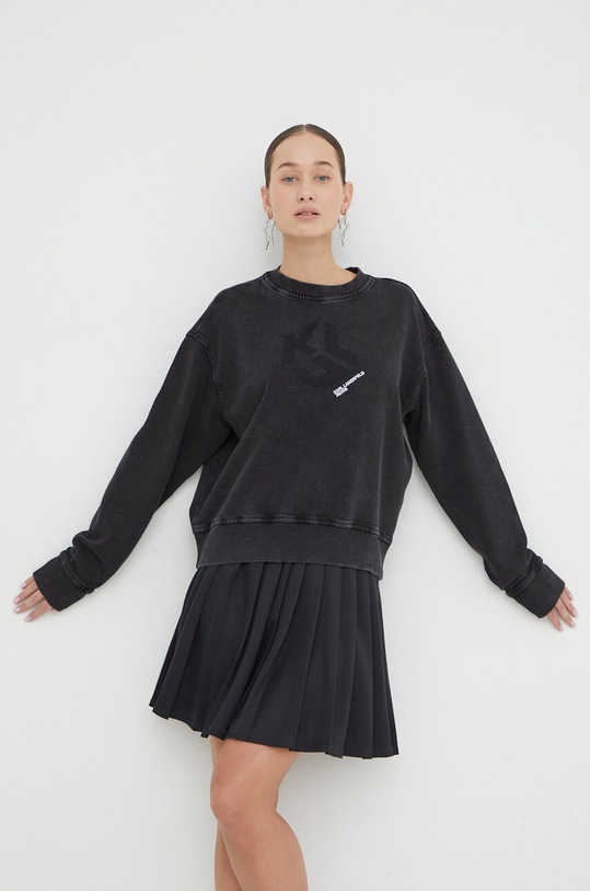 Karl Lagerfeld Jeans bluza bawełniana 240J1804 czarny SS24