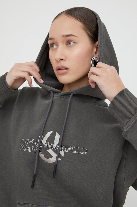Karl Lagerfeld Jeans bluza bawełniana szary 240J1802