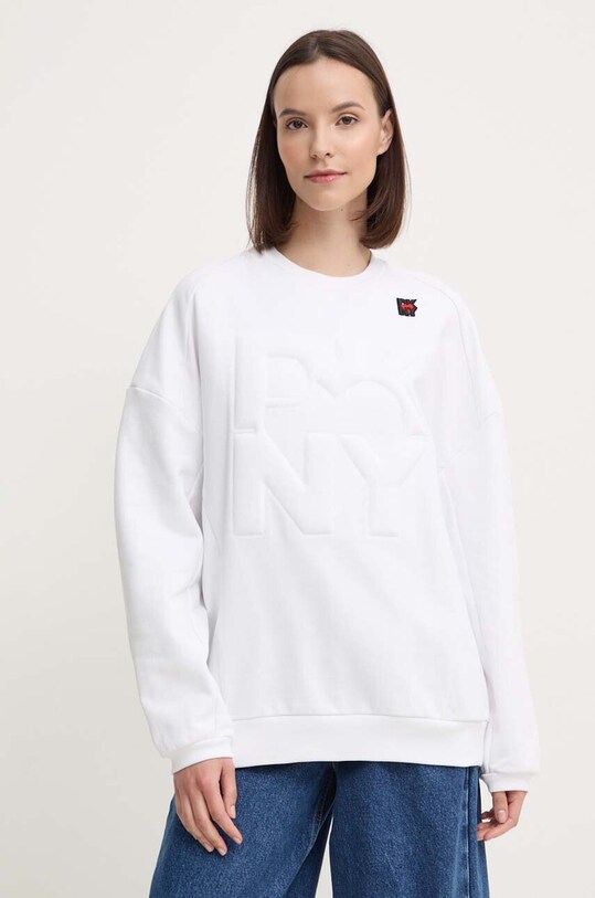 Хлопковая кофта Dkny HEART OF NY хлопок белый D2B4A138