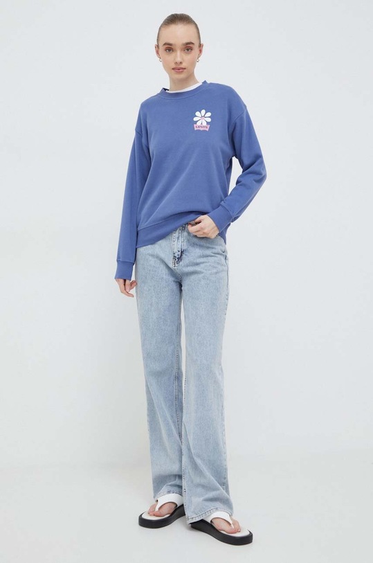 Levi's bluza bawełniana 18686 niebieski SS24