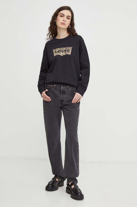 Bavlněná mikina Levi's 18686 černá SS24