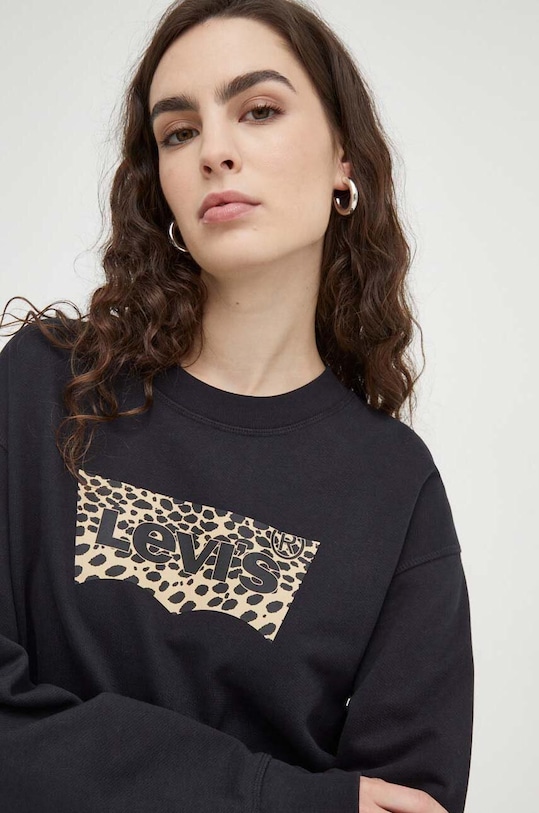 Bavlněná mikina Levi's černá 18686