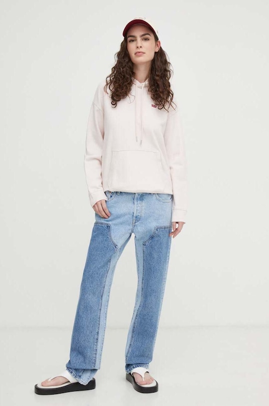 Bavlněná mikina Levi's 24693 růžová SS24
