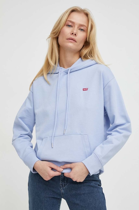 Levi's hanorac de bumbac uni albastru 24693