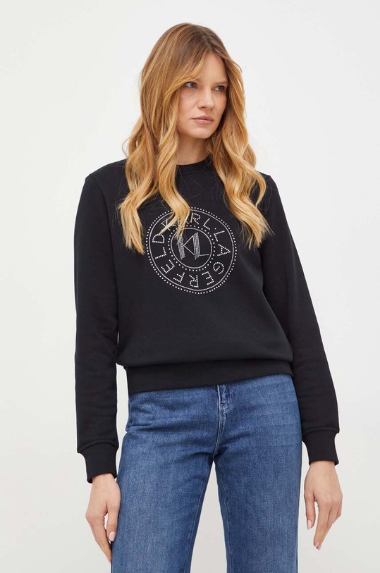 Mikina Karl Lagerfeld bez kapuce černá 240W1827