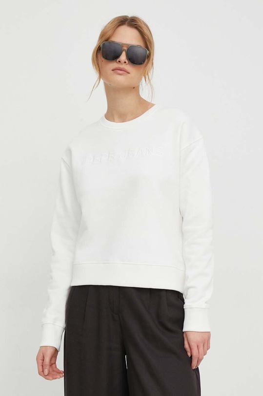 Βαμβακερή μπλούζα Pepe Jeans Hanna HANNA μπεζ PL581396
