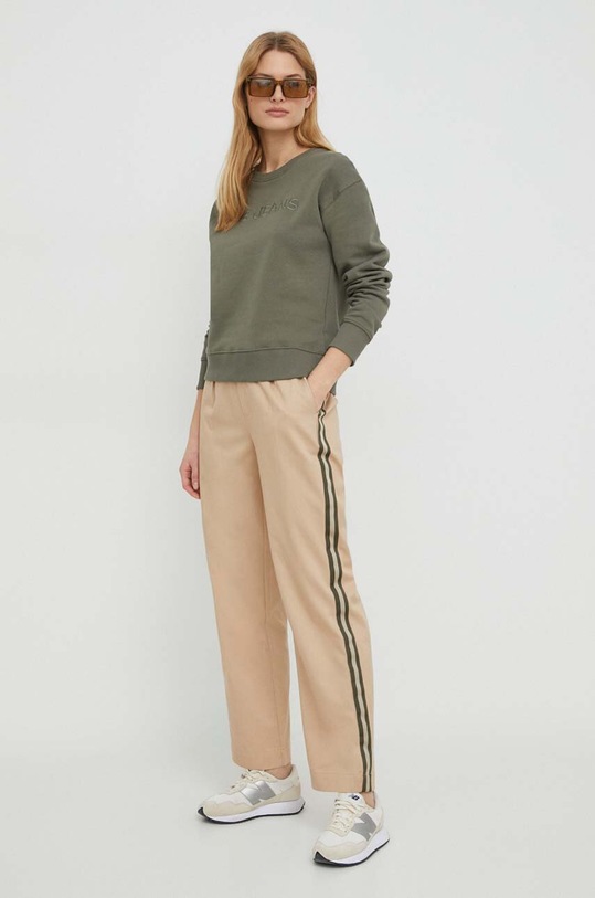 Βαμβακερή μπλούζα Pepe Jeans Hanna HANNA PL581396 πράσινο SS24
