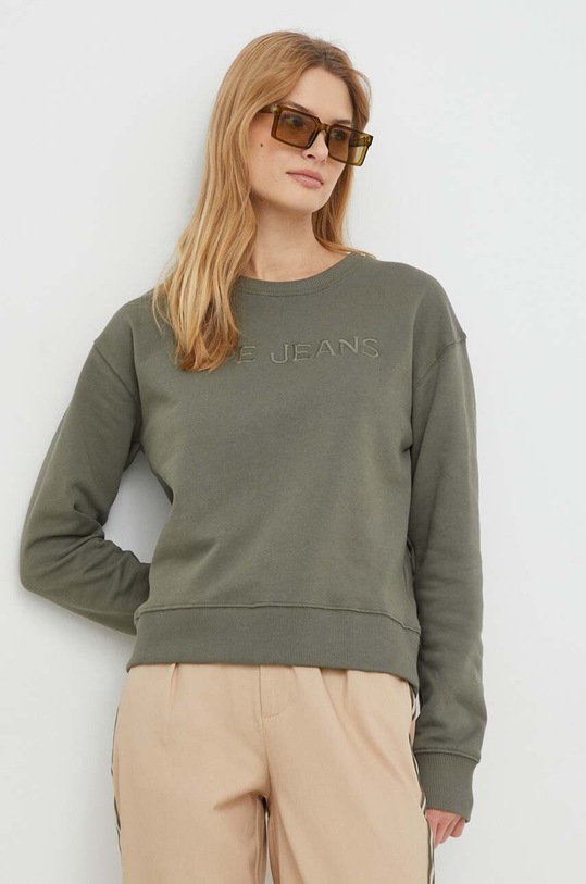 Βαμβακερή μπλούζα Pepe Jeans Hanna HANNA πράσινο PL581396