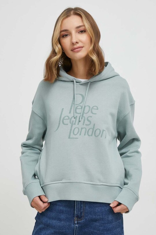 Pepe Jeans bluza bawełniana HARRIET turkusowy PL581397