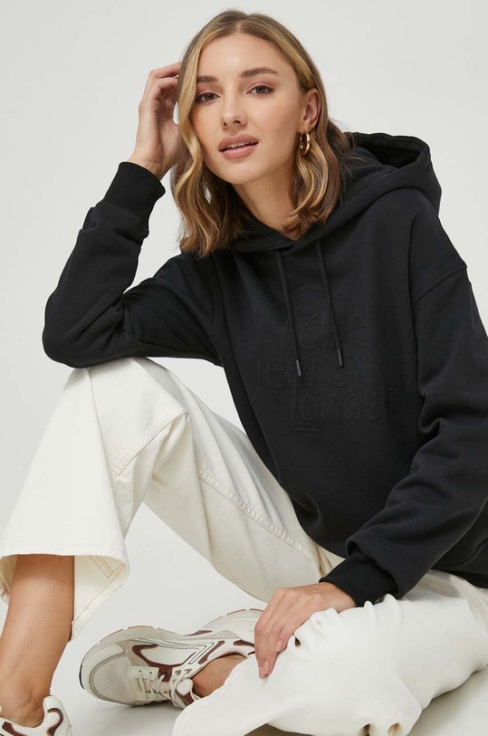 Pepe Jeans hanorac de bumbac HARRIET imprimeu negru PL581397