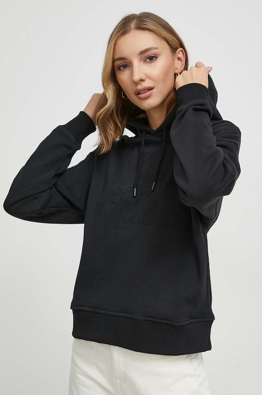 Pepe Jeans hanorac de bumbac HARRIET negru PL581397