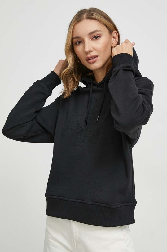 Pepe Jeans hanorac de bumbac HARRIET negru PL581397