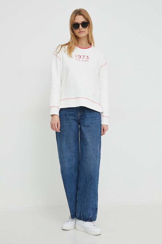 Bavlnená mikina Pepe Jeans HACHE PL581398 biela SS24