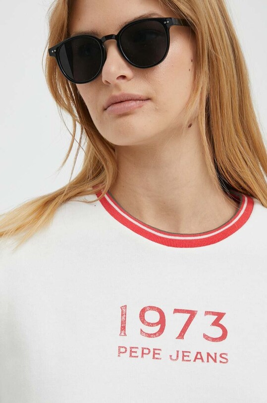 Bavlnená mikina Pepe Jeans HACHE biela PL581398