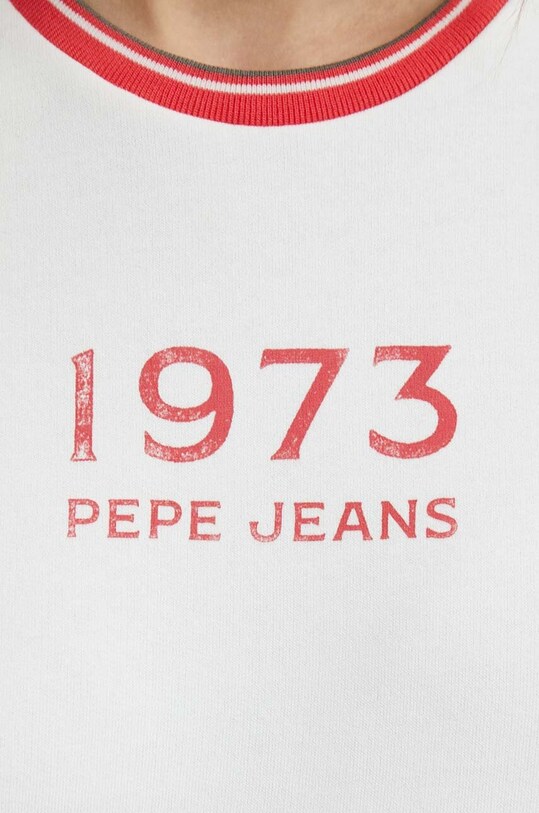 Pepe Jeans hanorac de bumbac PL581398 alb